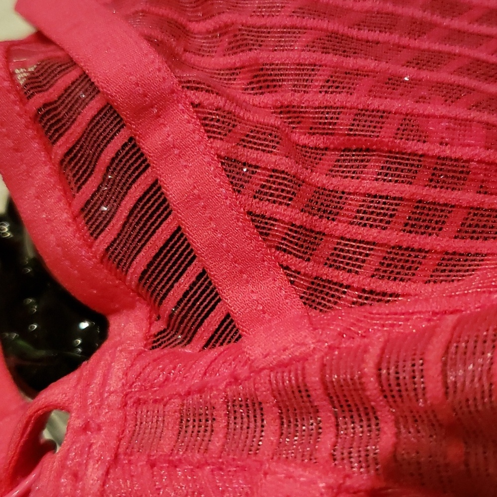 Felina NEW 'Niki' Strap Neck Unlined Demi Bra NWT Women's 34D Pink Red Sexy HP🎉 - Picture 15 of 15